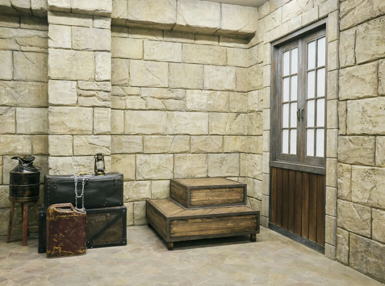 撮影スタジオベガ石壁セット